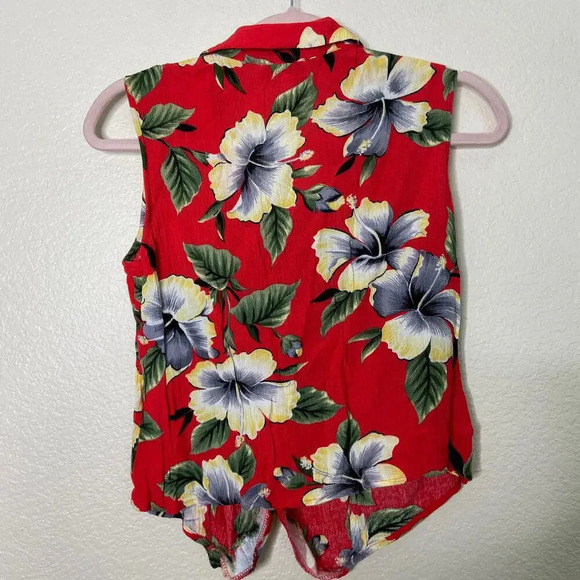 Vintage Red  Hawaiian 2-piece Shorts Set - Picture 5 of 12